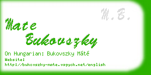 mate bukovszky business card